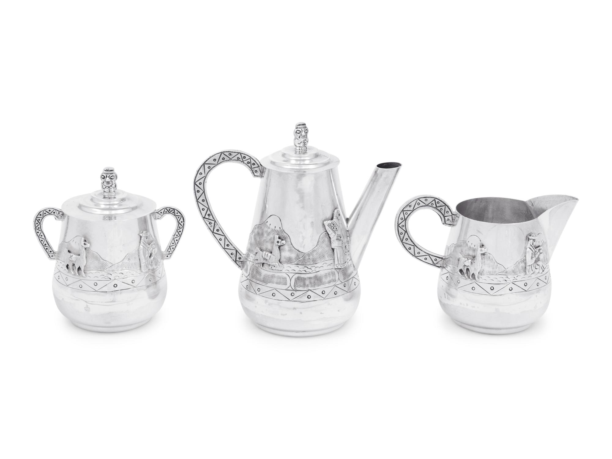 A Peruvian Silver Four-Piece Coffee Service