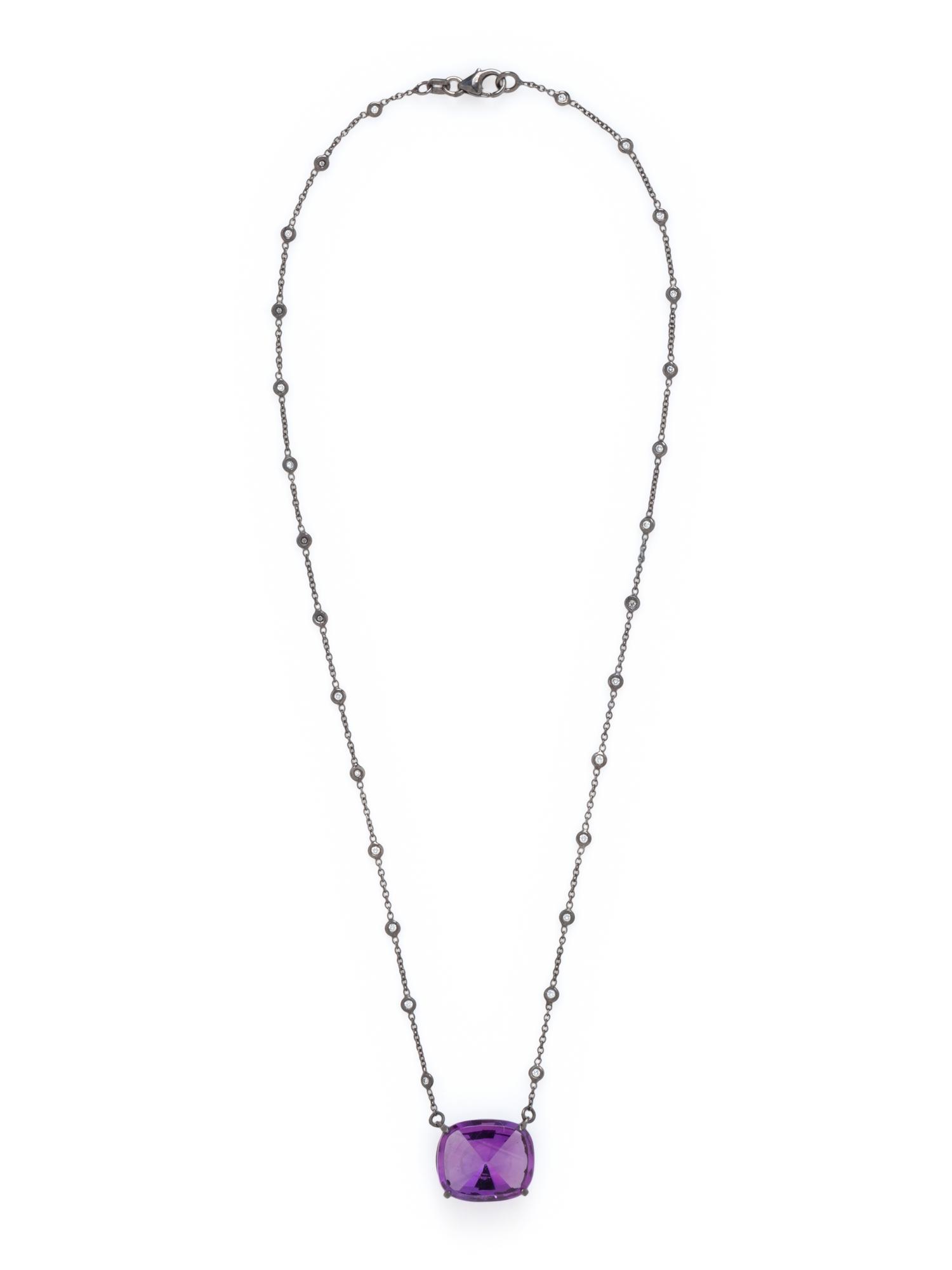 AMETHYST AND DIAMOND NECKLACE