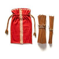 Osage Game Sticks, with Ribbonwork Drawstring Bag