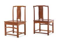 A Pair of Chinese Teak Chairs