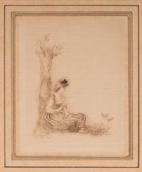 Jeune Fille Tricotant (Drawing for the Letter 'L'), 1879
