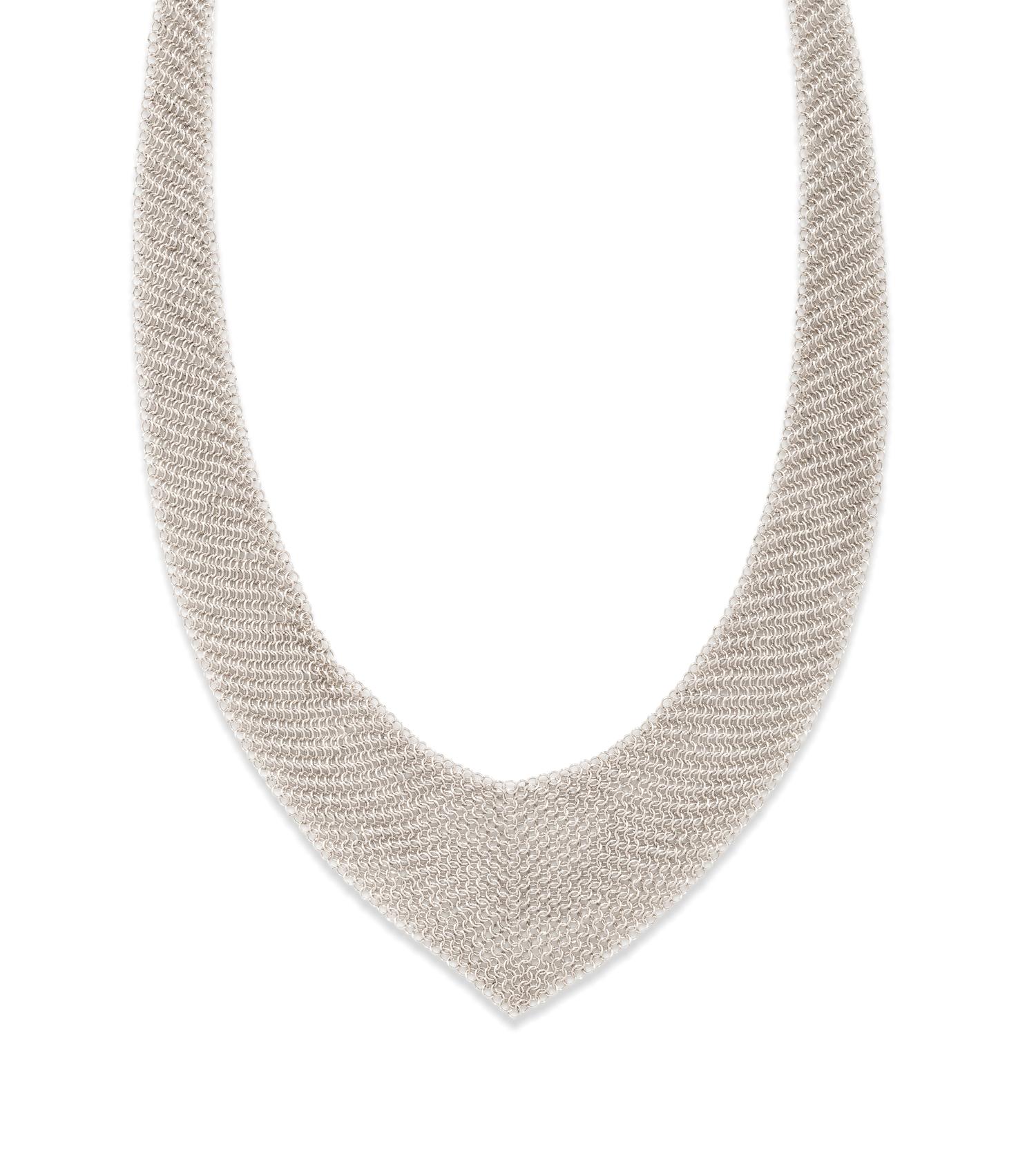 TIFFANY & CO., ELSA PERETTI, STERLING SILVER 'MESH SCARF' NECKLACE