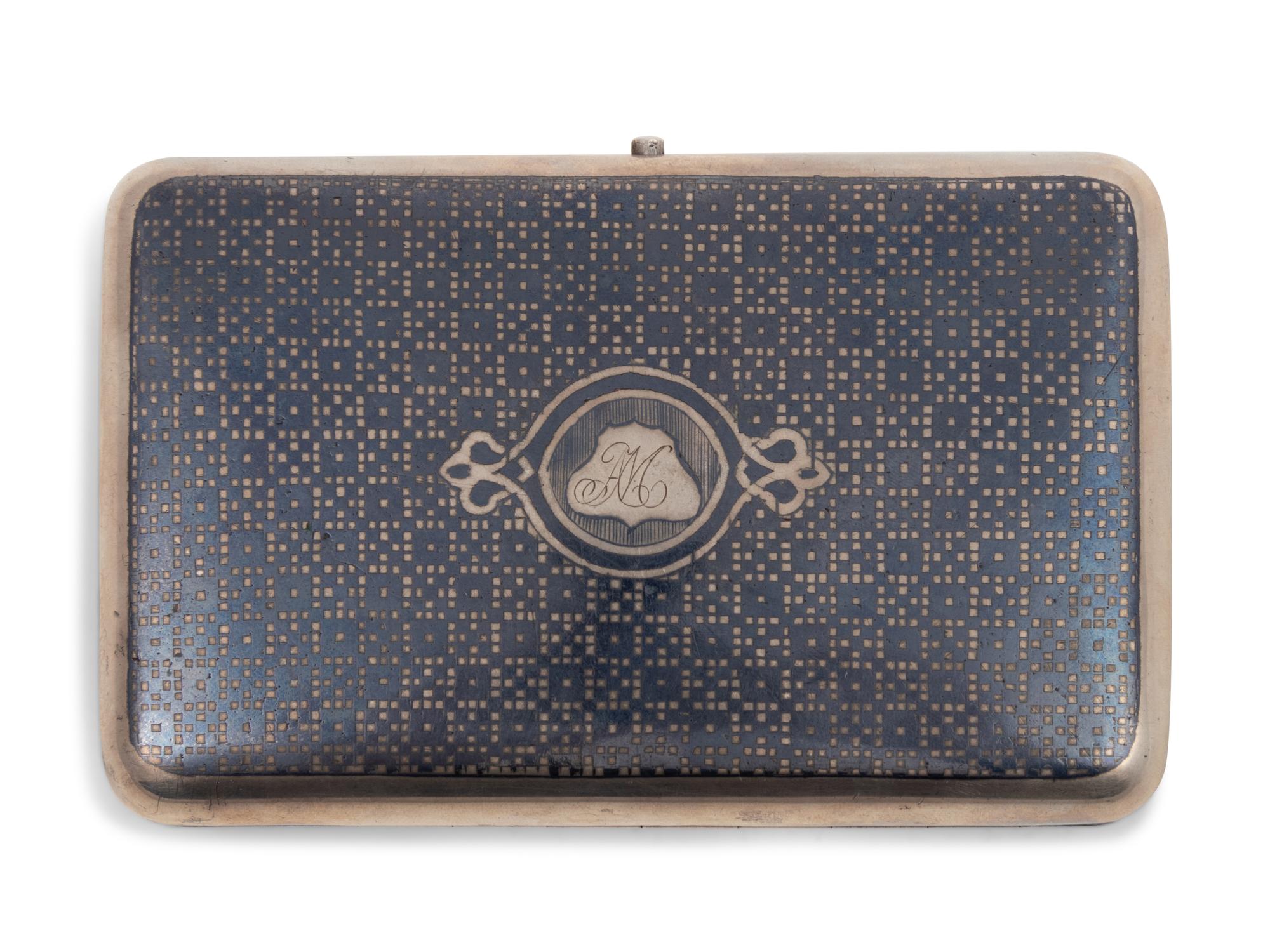 A Russian Niello Silver Cigarette Case