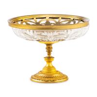 An English Gilt Brass and Cut Glass Centerpiece Bowl Retailed by Tiffany and Co.