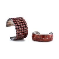 Sterling Silver and Coral Cuff Bracelets