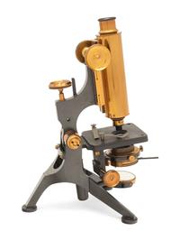An English Brass and Black Lacquered Microscope