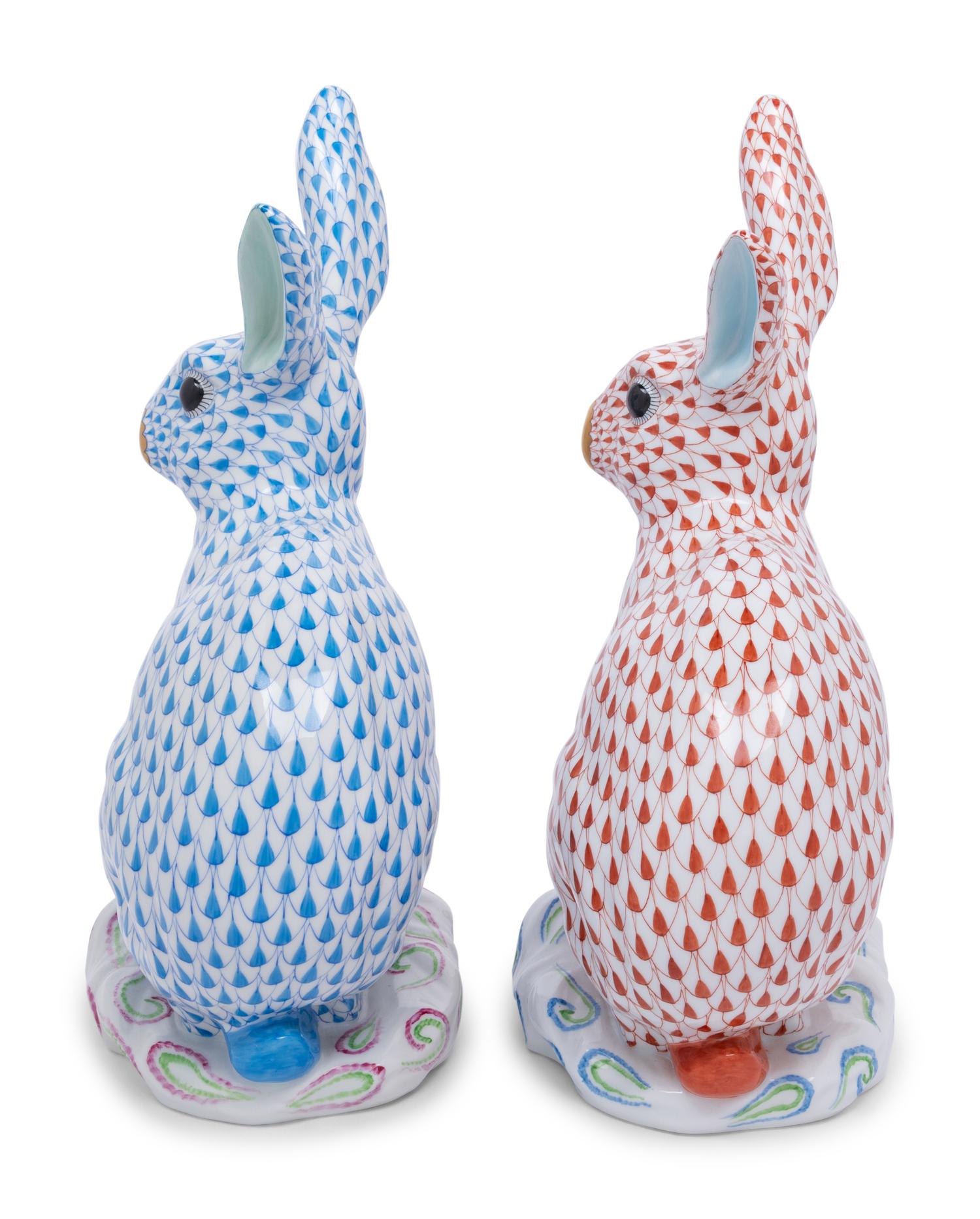 Two Herend Porcelain Rabbits