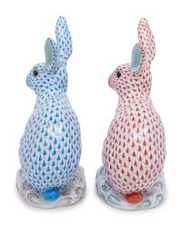 Two Herend Porcelain Rabbits
