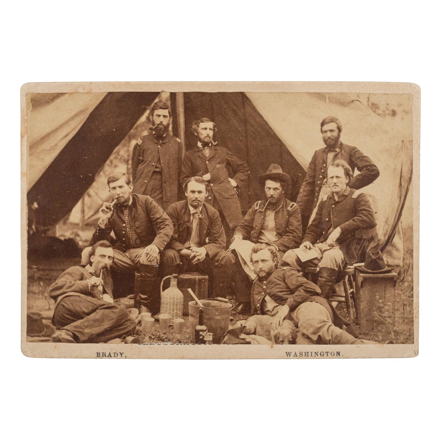 [Custer, George A]. Gibson, James. Officers of General Andrew Porter's staff, May 20, 1862