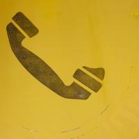 A Mid-Century Metal Telephone Sign 25" W x 12" D x 19" H — Italy, mid-20th Century