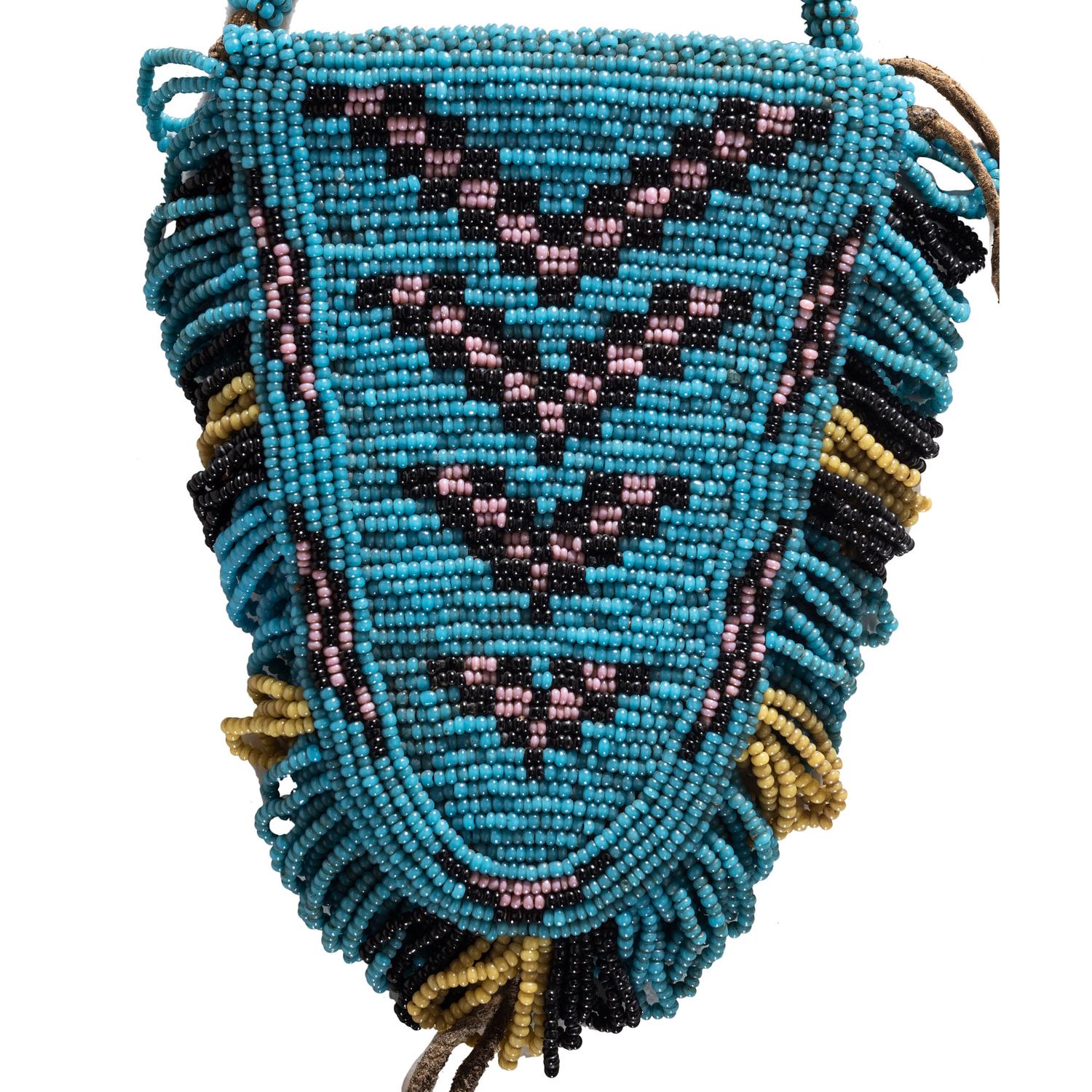 Blackfeet Beaded Hide Tab Pouch
