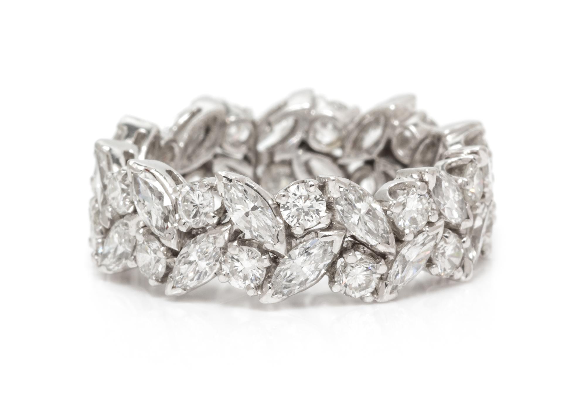 A Platinum and Diamond Eternity Band, 4.95 dwts.