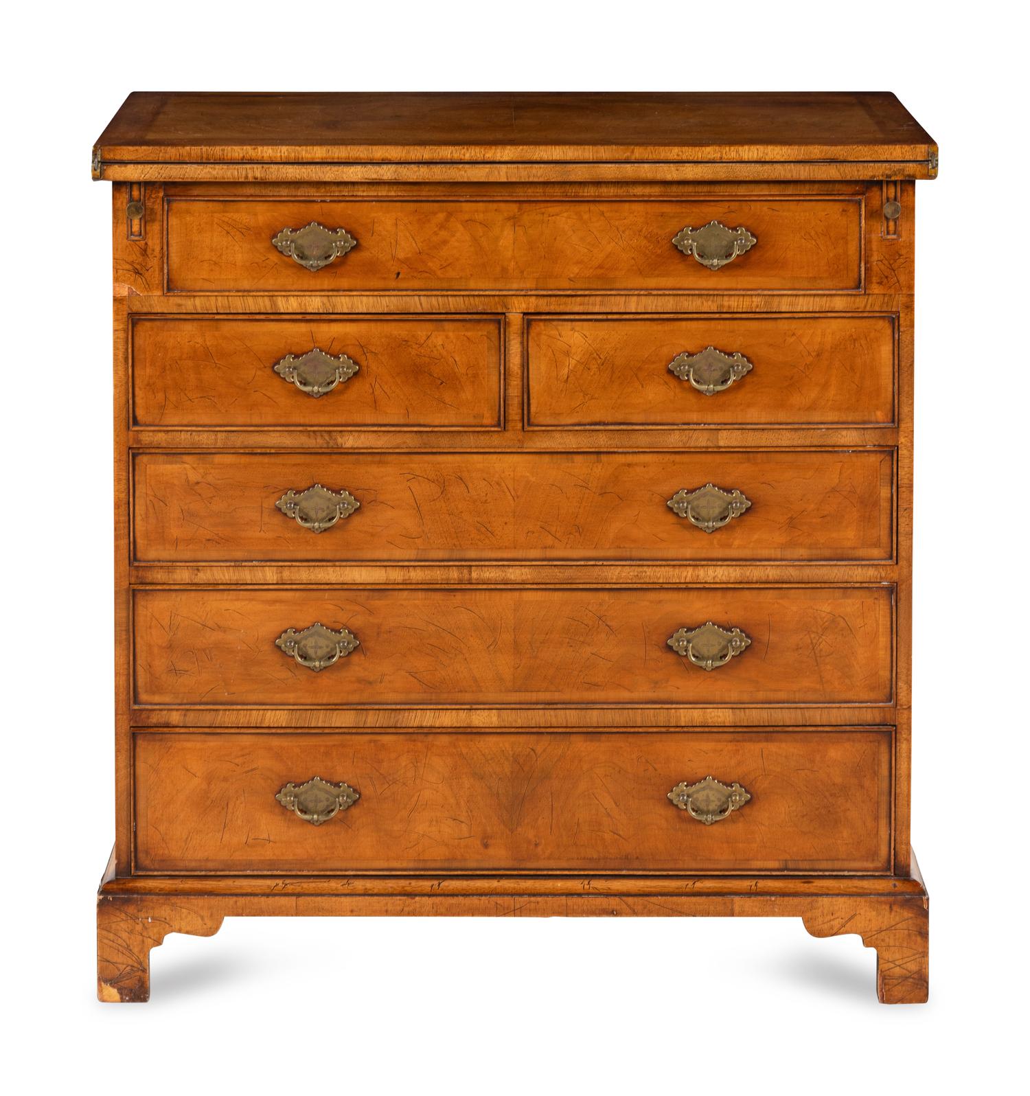 A Georgian Style Walnut Bachelor's Chest