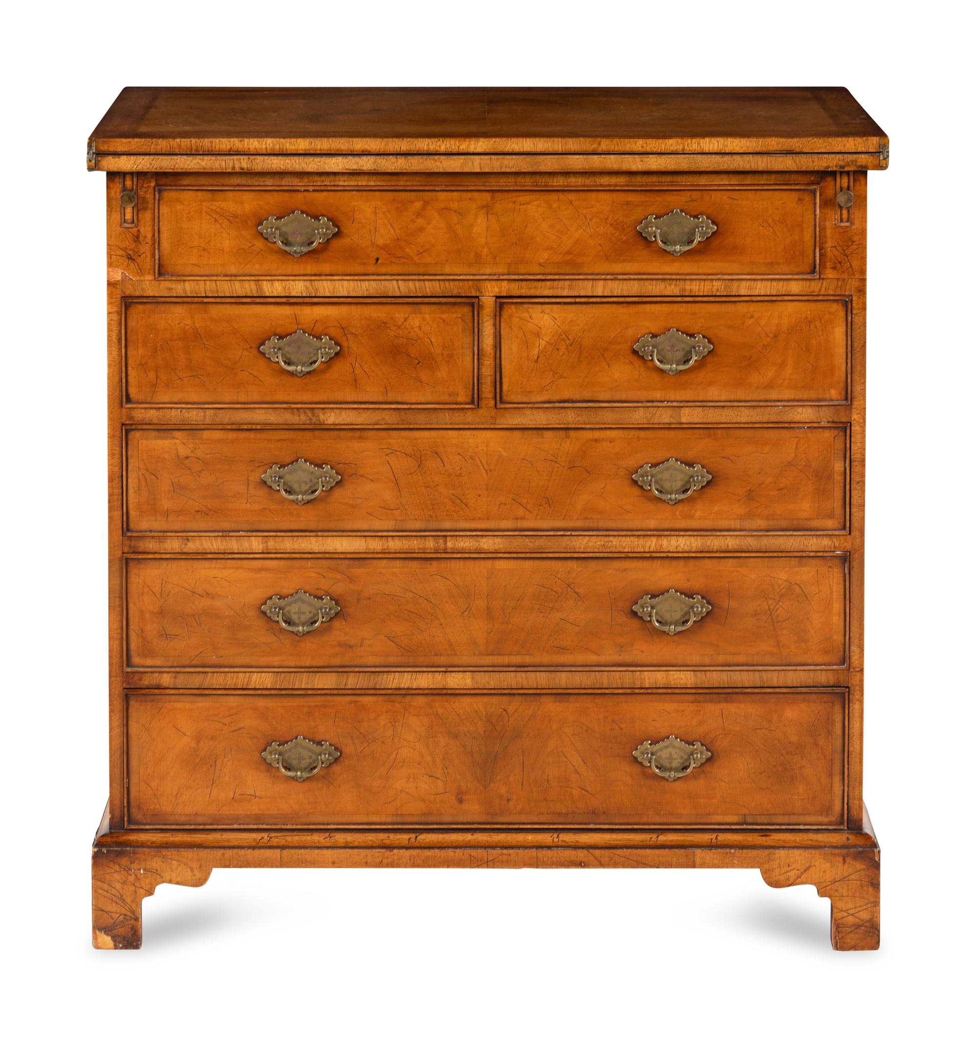 A Georgian Style Walnut Bachelor's Chest