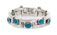 A Silver and Turquoise Bracelet, Los Castillo, Circa 1958, 40.90 dwts.