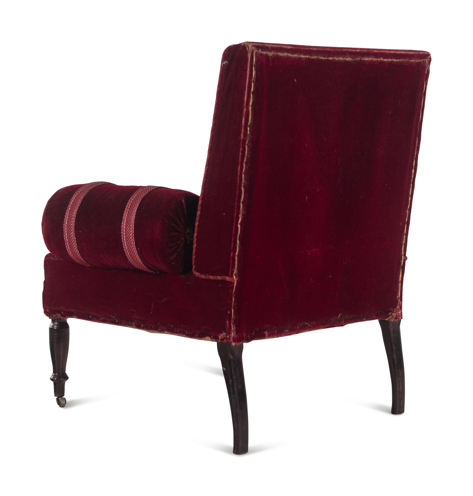 A French Cut-Velvet Upholstered Armchair
