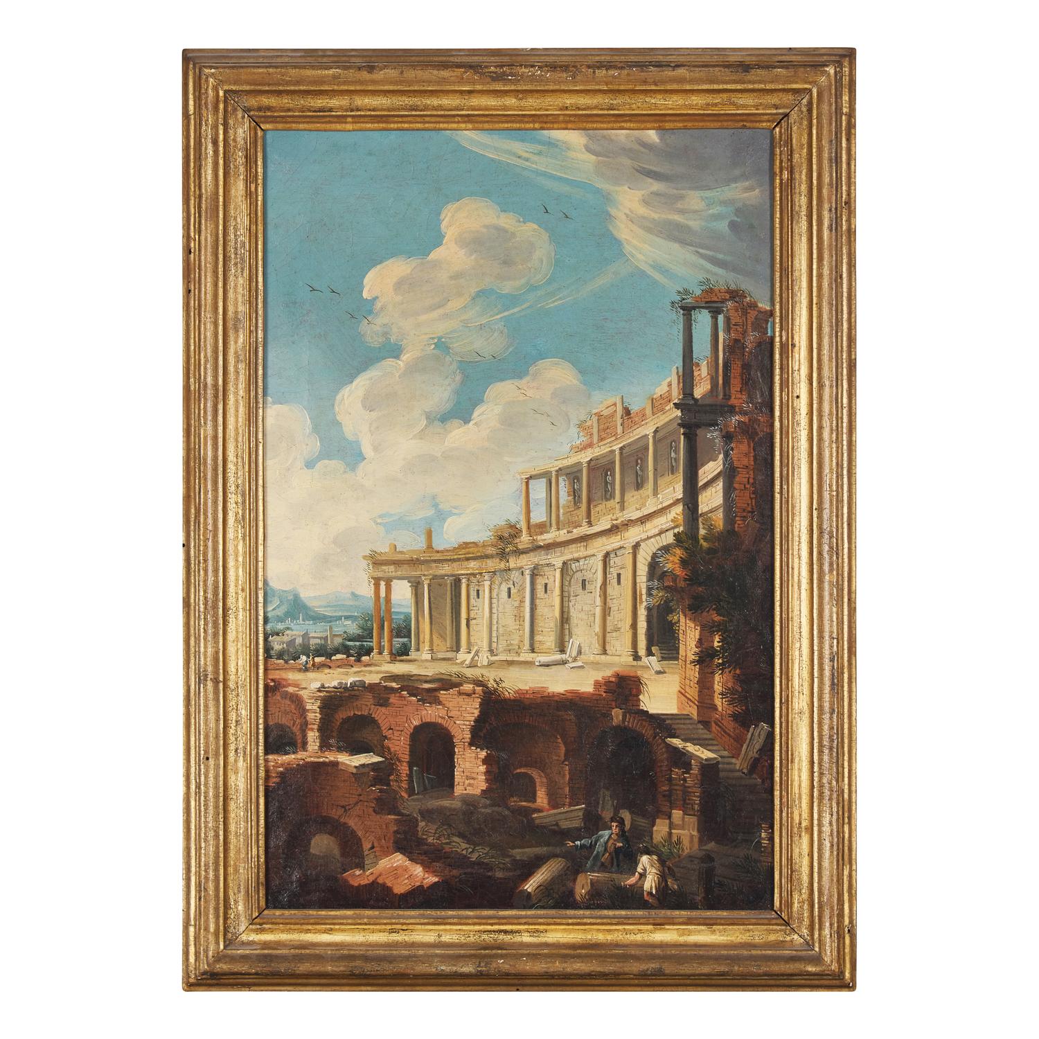 Manner of Viviano Codazzi (Italian, c. 1604-1670) 18th Century — Capricci with Figures