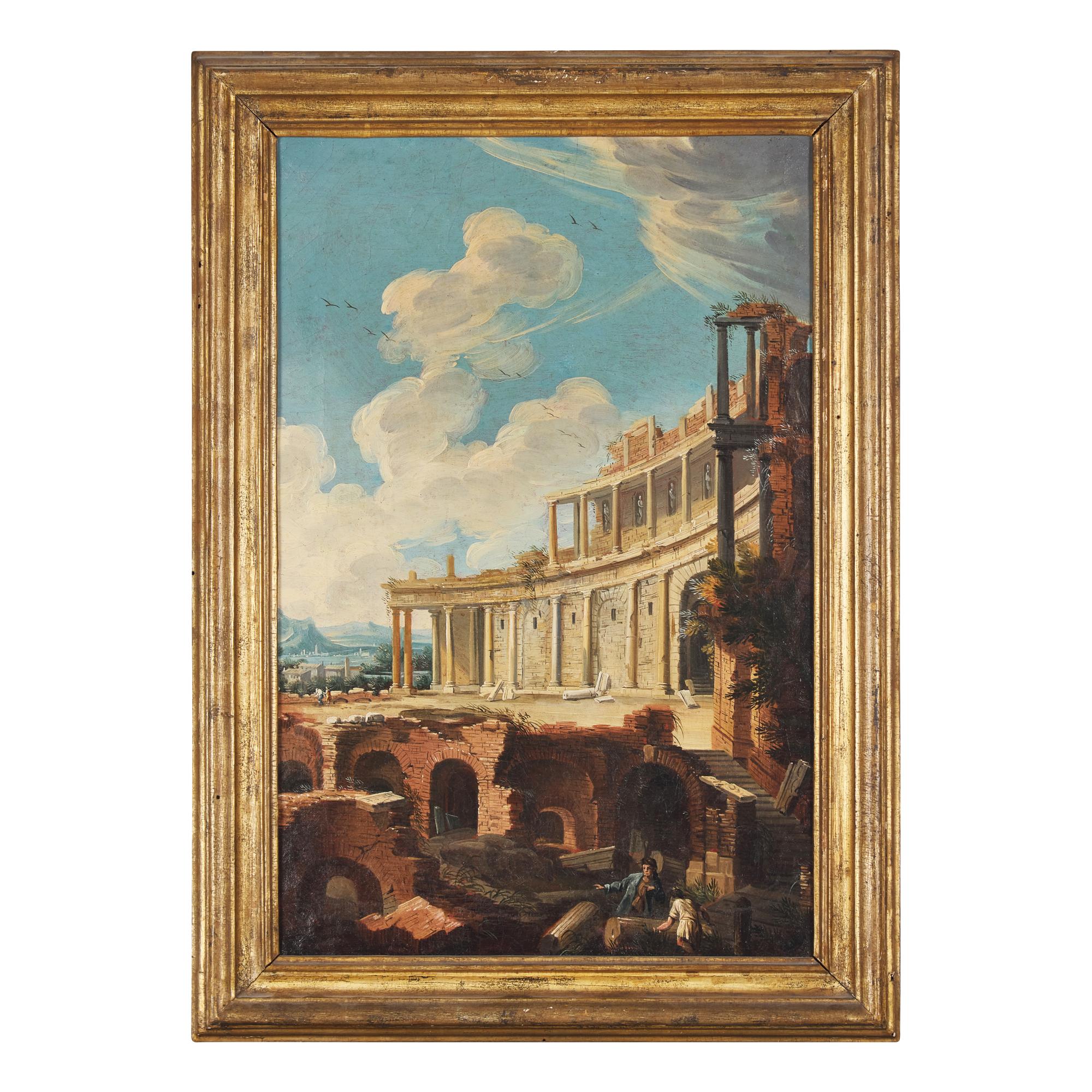 Manner of Viviano Codazzi (Italian, c. 1604-1670) 18th Century — Capricci with Figures