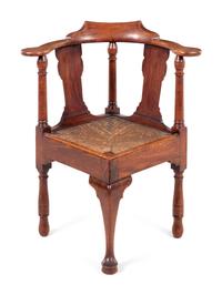 A George II Walnut Corner Chair