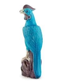 A Chinese Export Turquoise Glazed Rooster