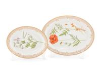 Two Royal Copenhagen Flora Danica Porcelain Platters
