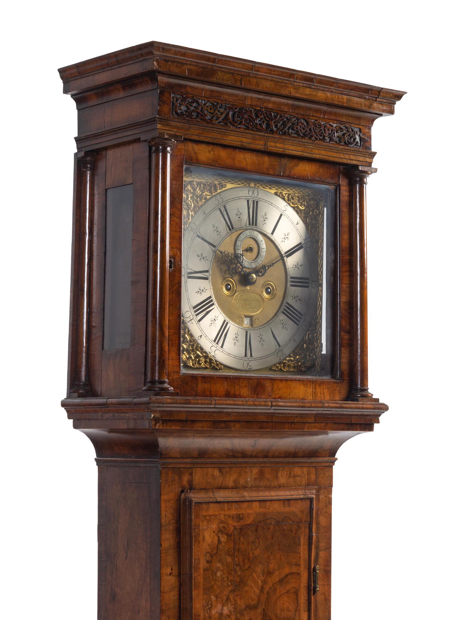 A George I Figured Walnut Tall Case Clock