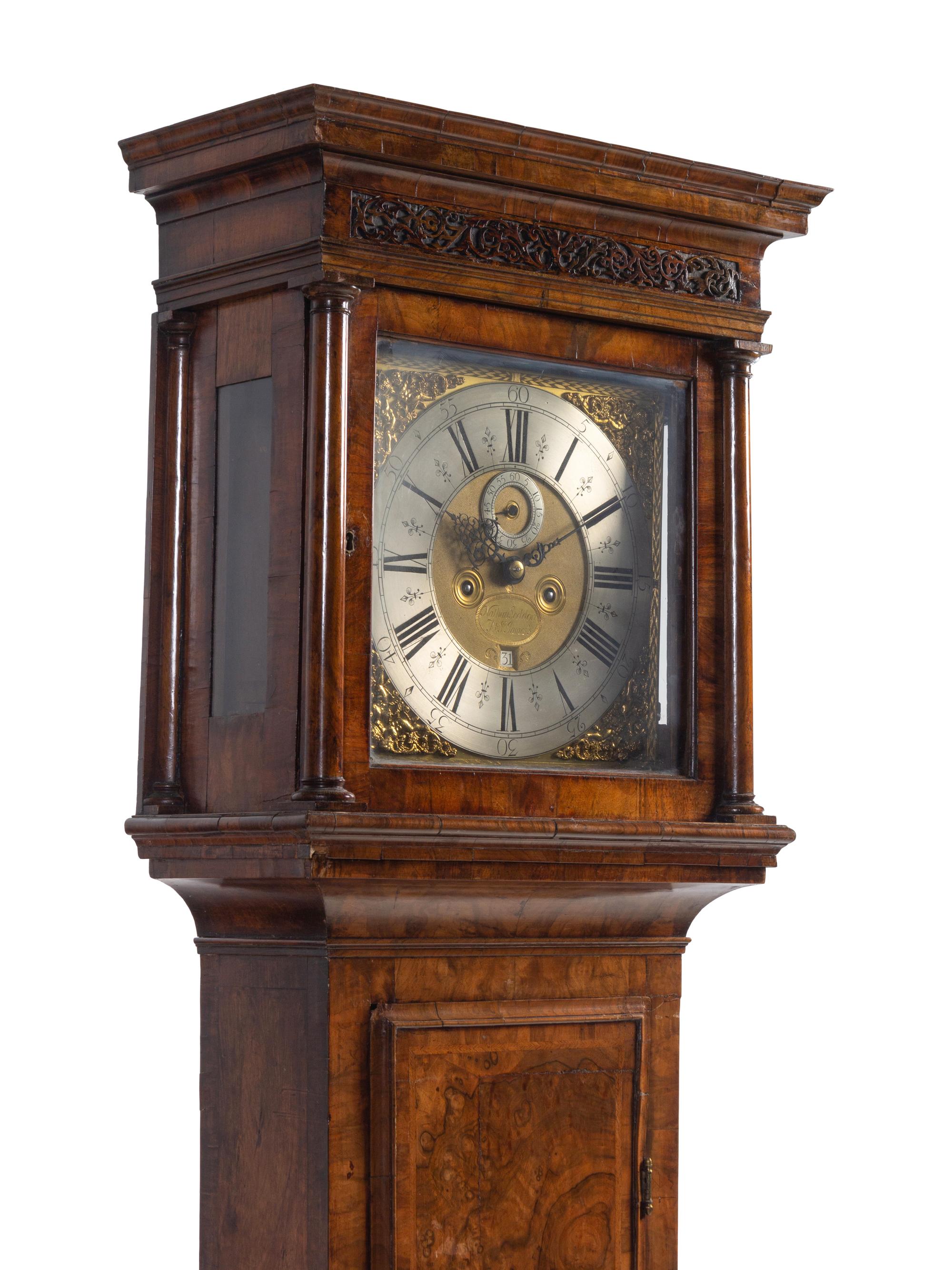 A George I Figured Walnut Tall Case Clock