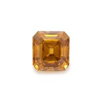 6.67 CARAT EMERALD CUT FANCY DEEP BROWNISH ORANGY YELLOW DIAMOND