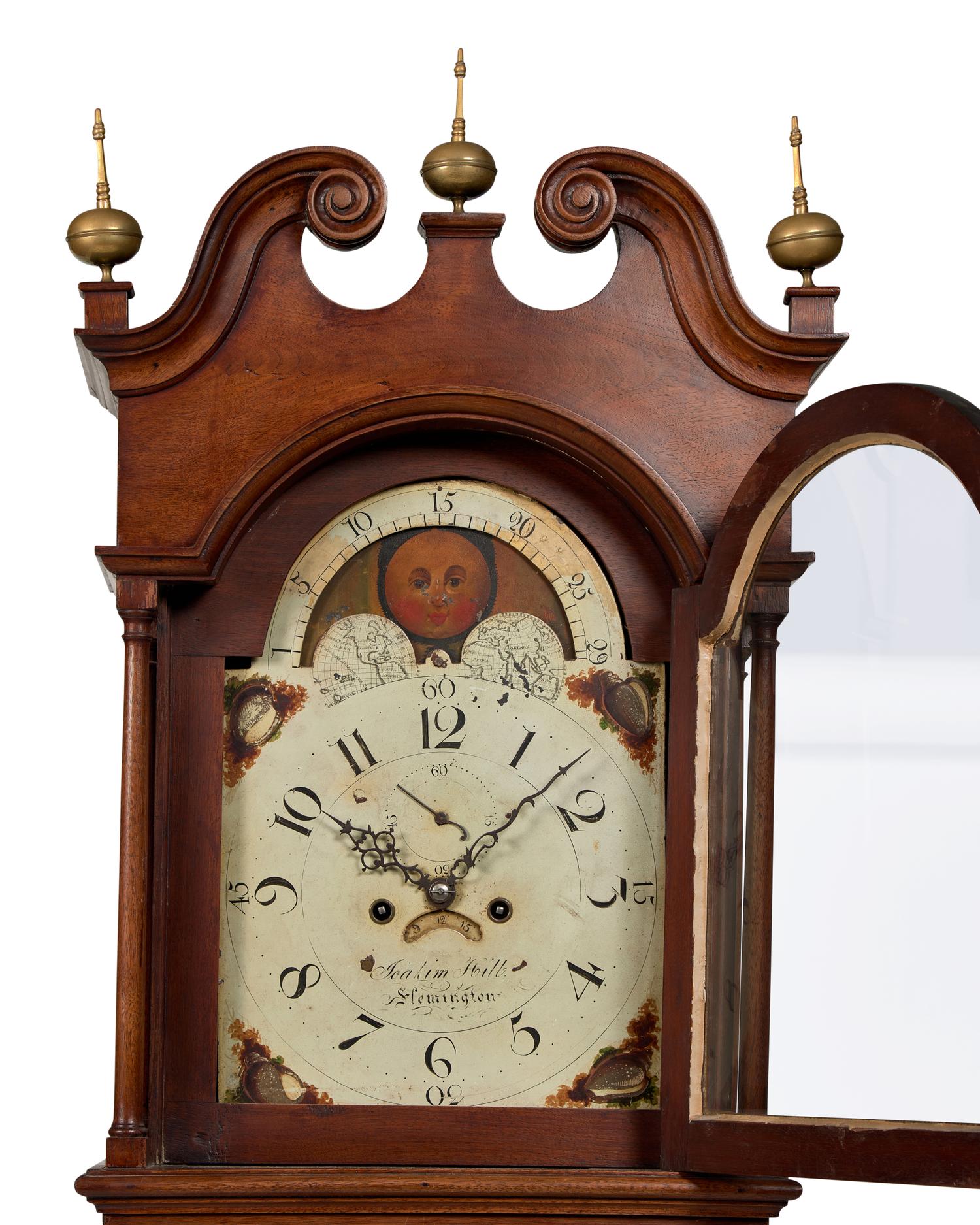 A Federal Carved Walnut Tall Case Clock