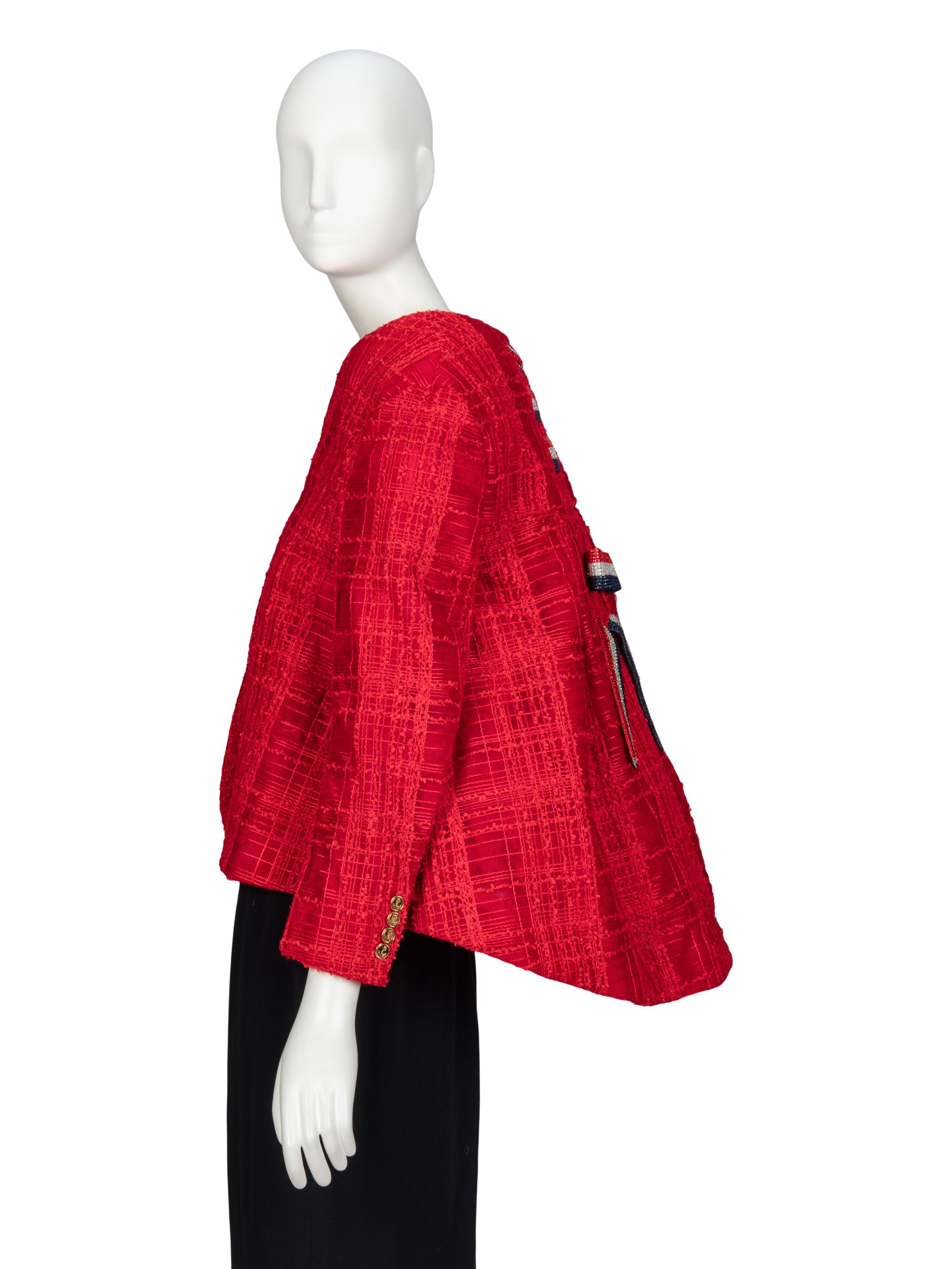 Thom Browne, Sculptural Red Tweed Jacket