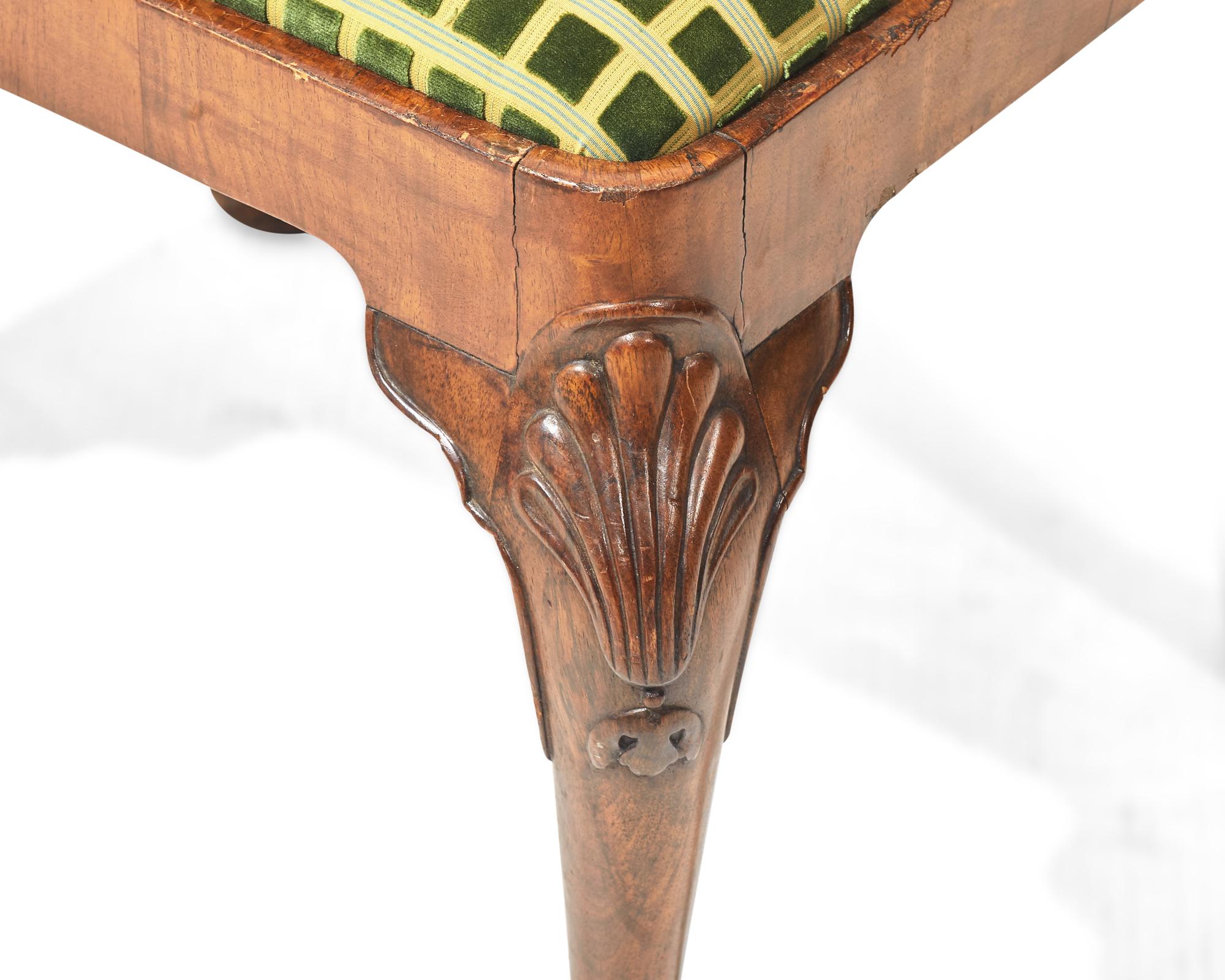 A George II style mahogany stool, probably 19th century