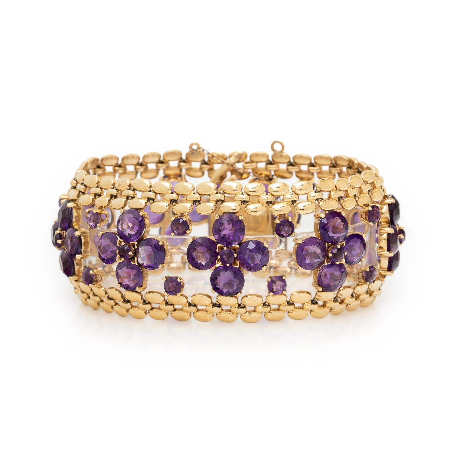 AMETHYST AND YELLOW GOLD BRACELET