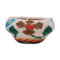 Washoe Beaded Bowl, Butterflies and Flowers