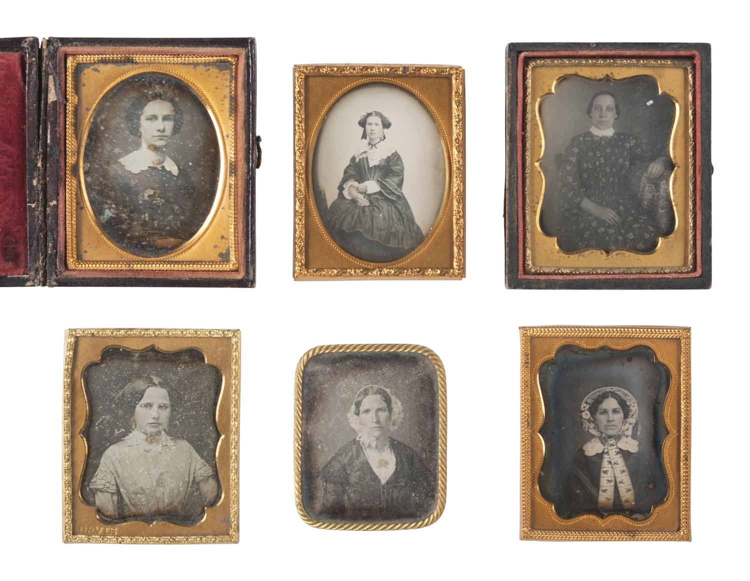 [EARLY PHOTOGRAPHY]. 30 ninth plate daguerreotype portraits of women of varying ages.