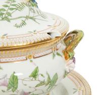 A Royal Copenhagen Flora Danica Porcelain Round Covered Tureen on Stand