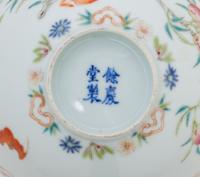 Three Chinese Famille Rose 'Peaches and Bats' Porcelain Articles