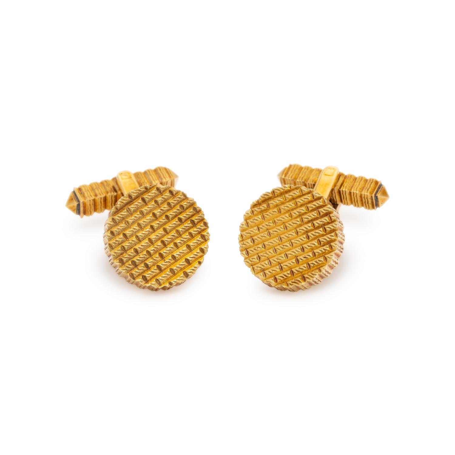 TIFFANY & CO., YELLOW GOLD CUFFLINKS