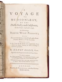 ELLIS, Henry (1721-1806). A Voyage to Hudson's Bay, by the Dobbs Galley and California, In the Years 1746 and 1747, For Discovering a North-West Passage . London: H. Whitridge, 1748.