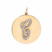 Diamond and Yellow Gold 'C' Monogram Pendant