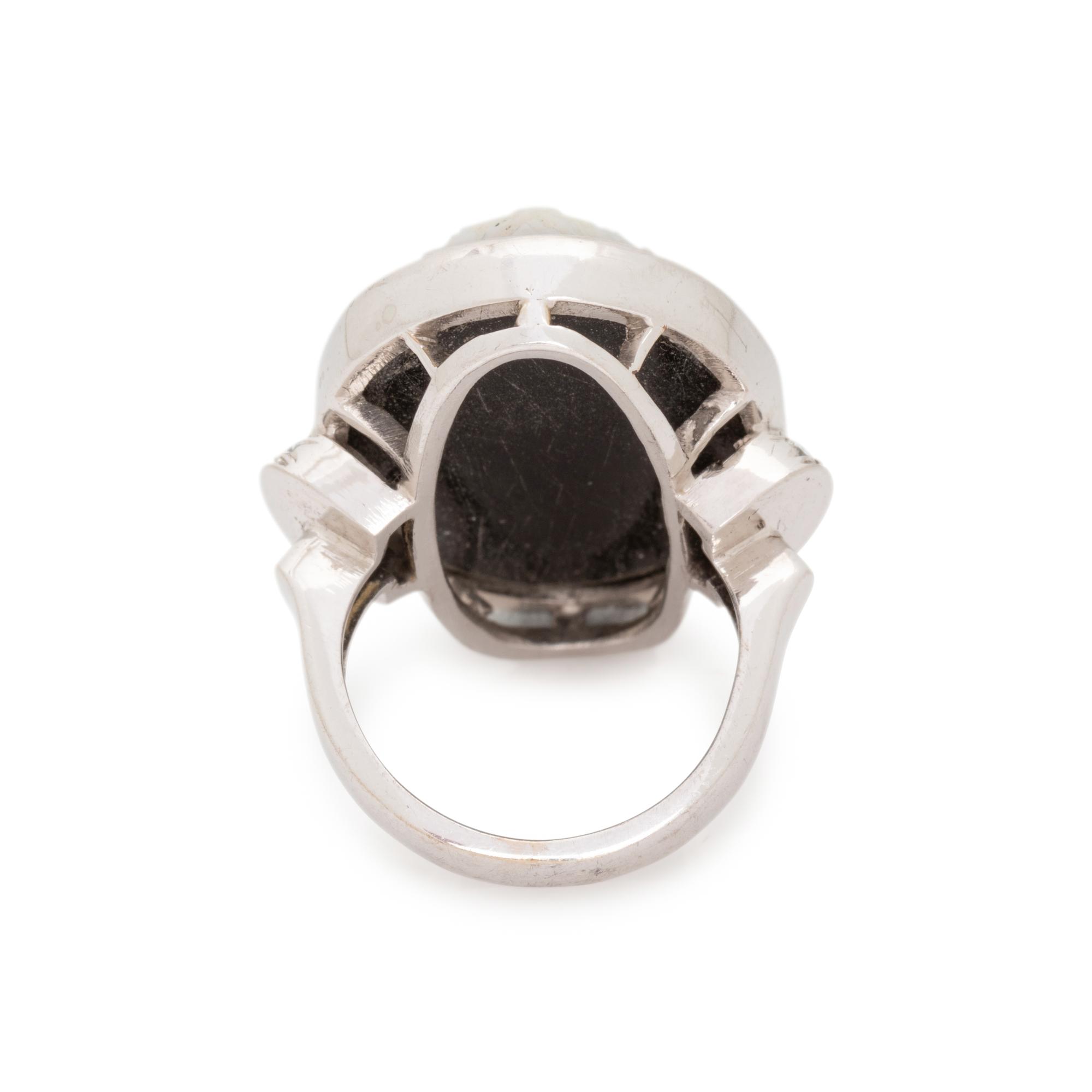 CAMEO AND DIAMOND RING