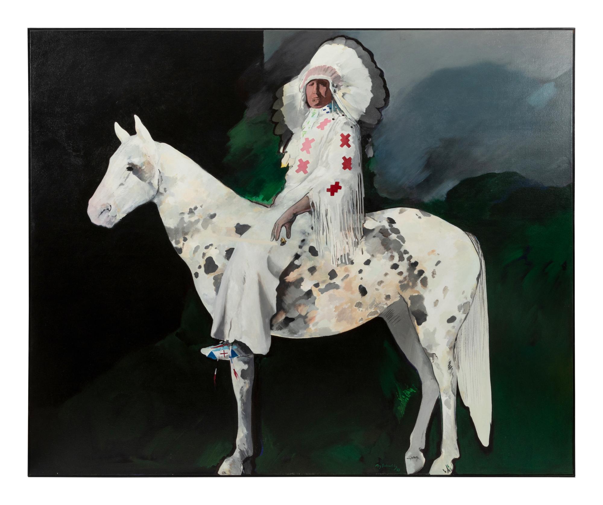 Indian on White Horse