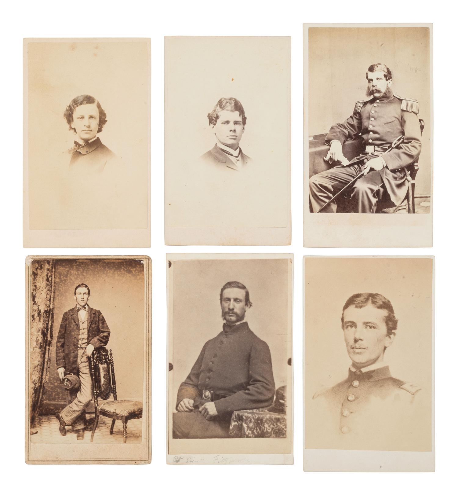 [CIVIL WAR]. 18 CDVs of officers of the 2nd Massachusetts Infantry, which saw extensive combat at Antietam and Gettysburg.