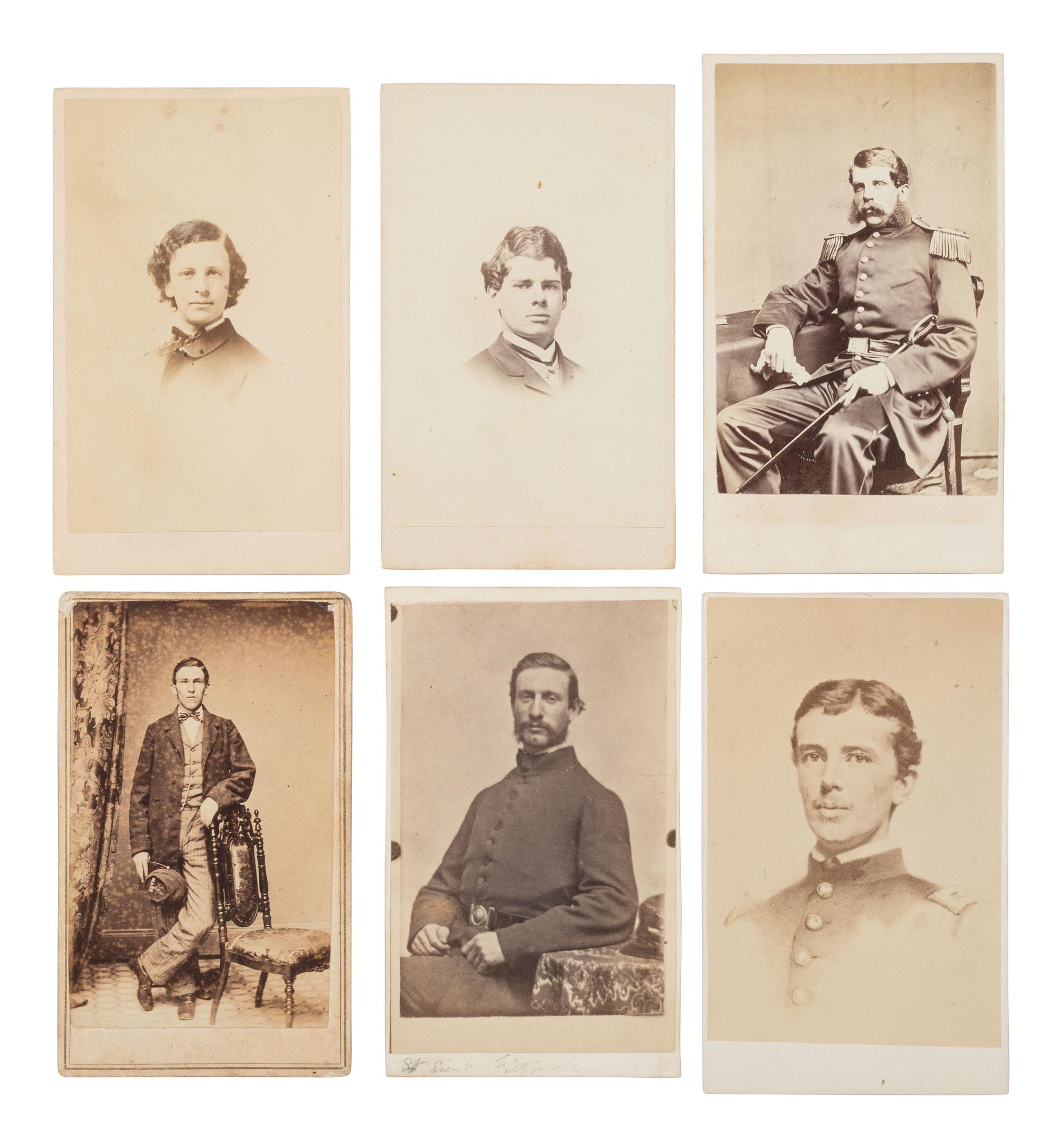 [CIVIL WAR]. 18 CDVs of officers of the 2nd Massachusetts Infantry, which saw extensive combat at Antietam and Gettysburg.