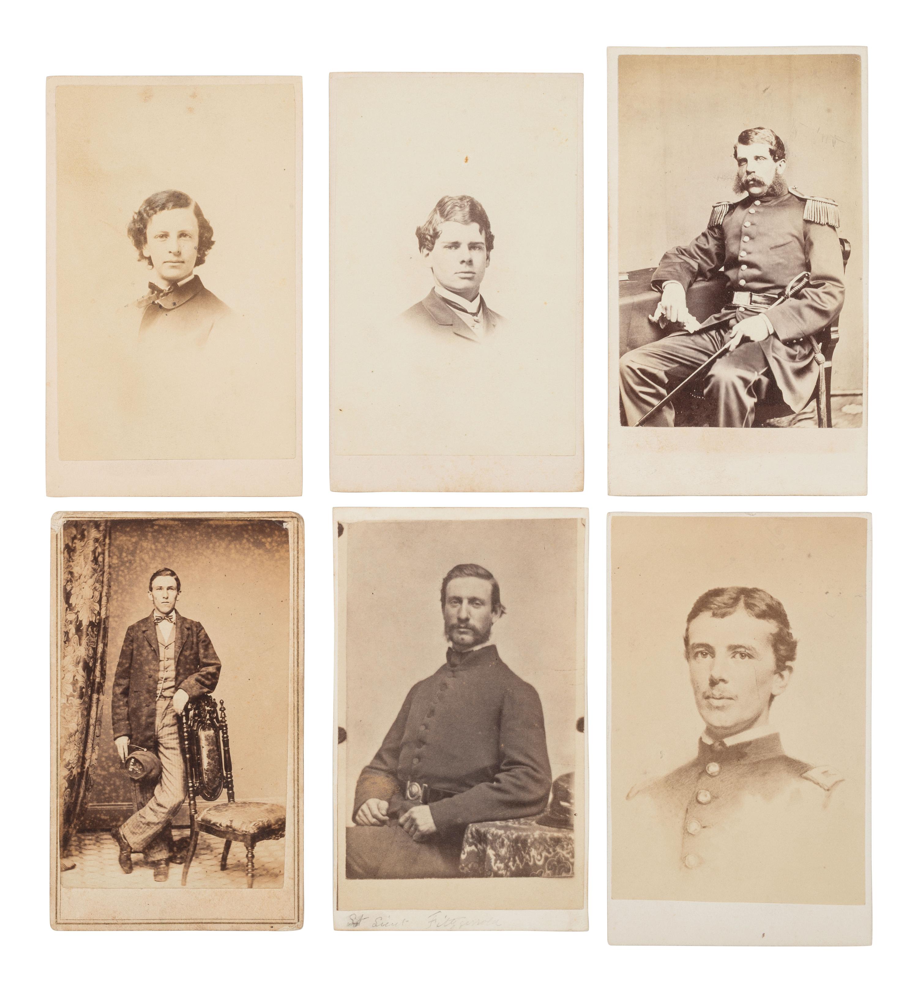 [CIVIL WAR]. 18 CDVs of officers of the 2nd Massachusetts Infantry, which saw extensive combat at Antietam and Gettysburg.