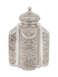 A Russian Silver Tea Caddy