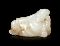 A White Jade Figure of a Drunken Poet