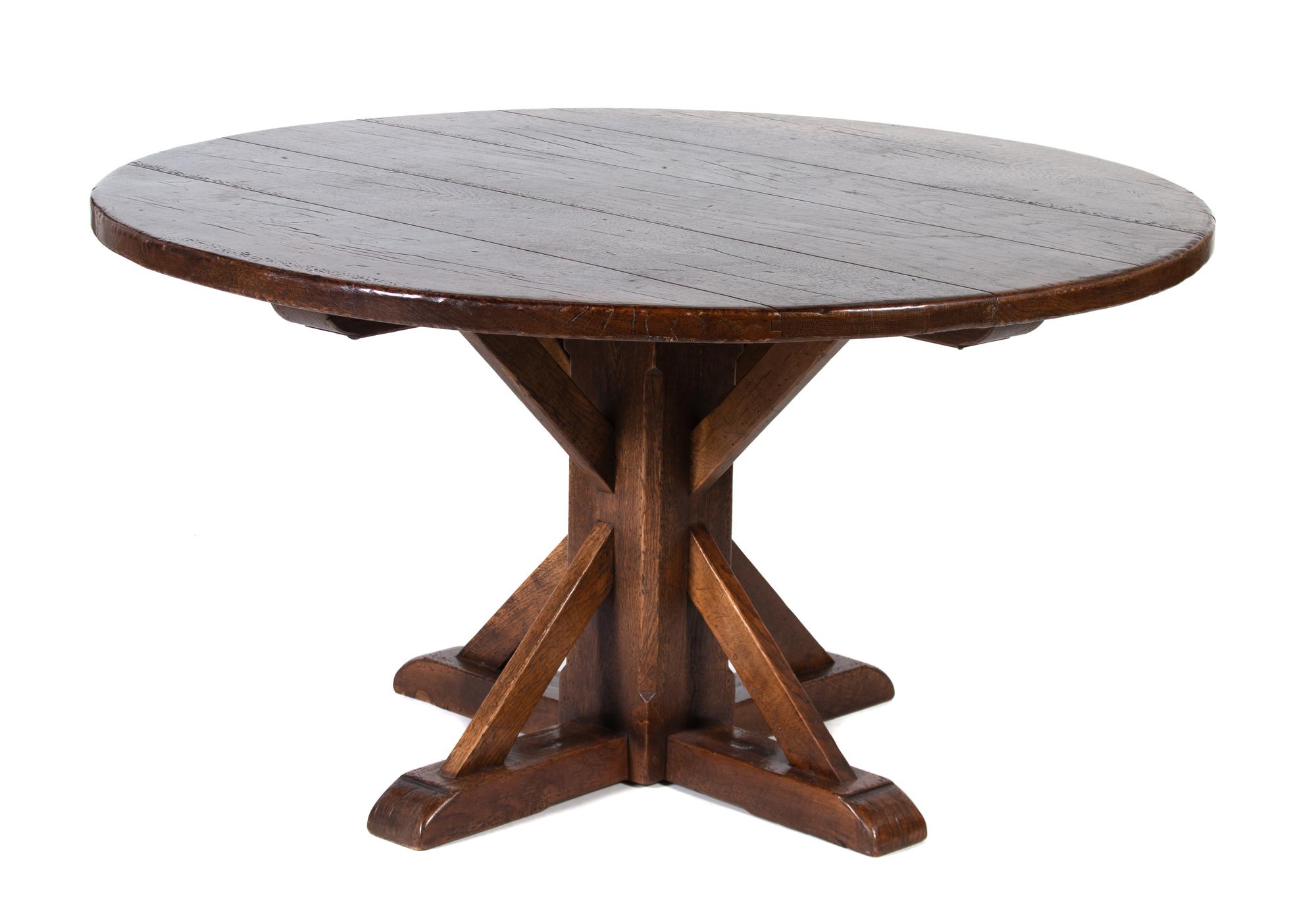 A French Oak Circular Farm Table
