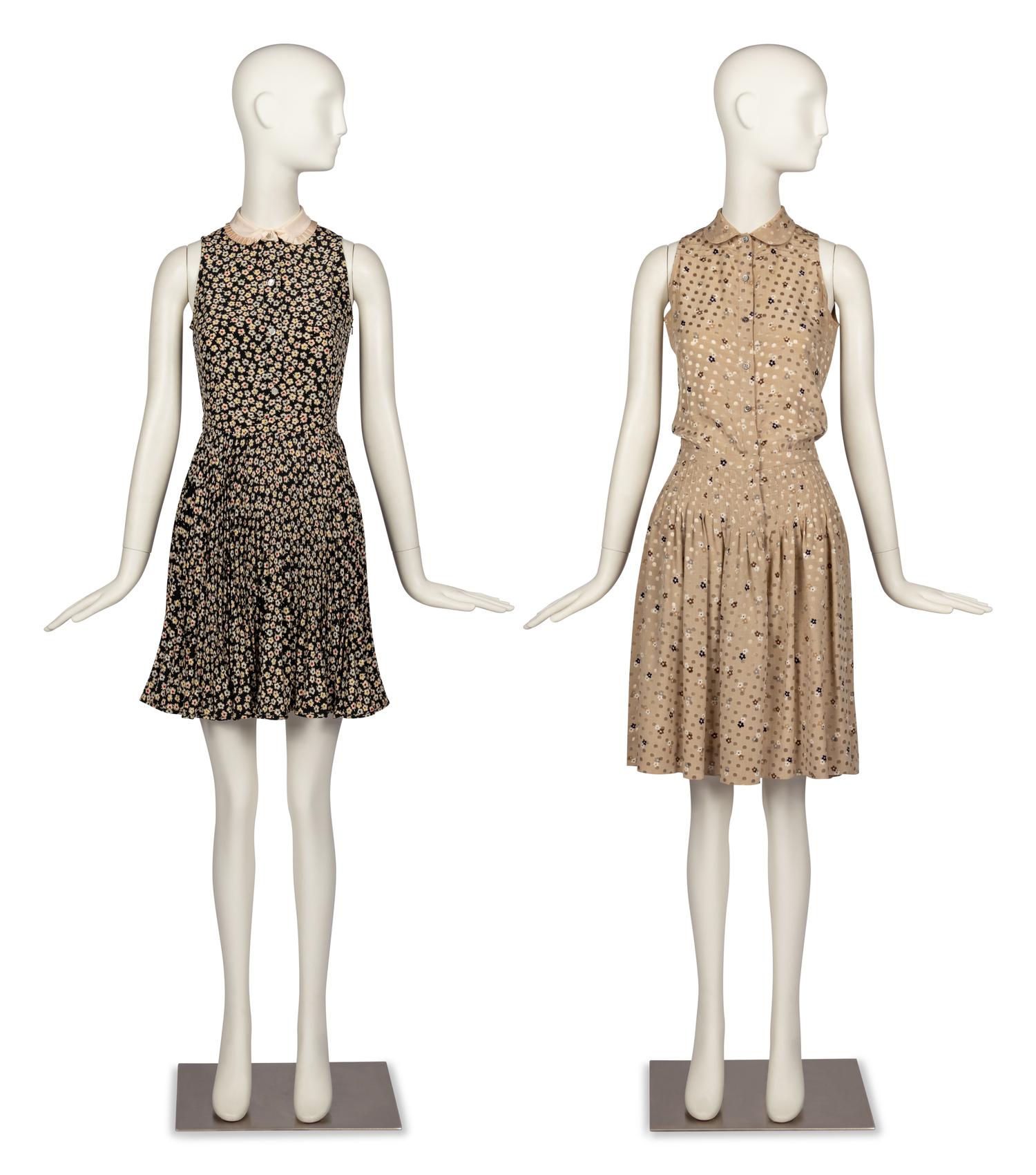 Two Designer Dresses, One Geoffrey Beene and One Valentino, 1980-90s