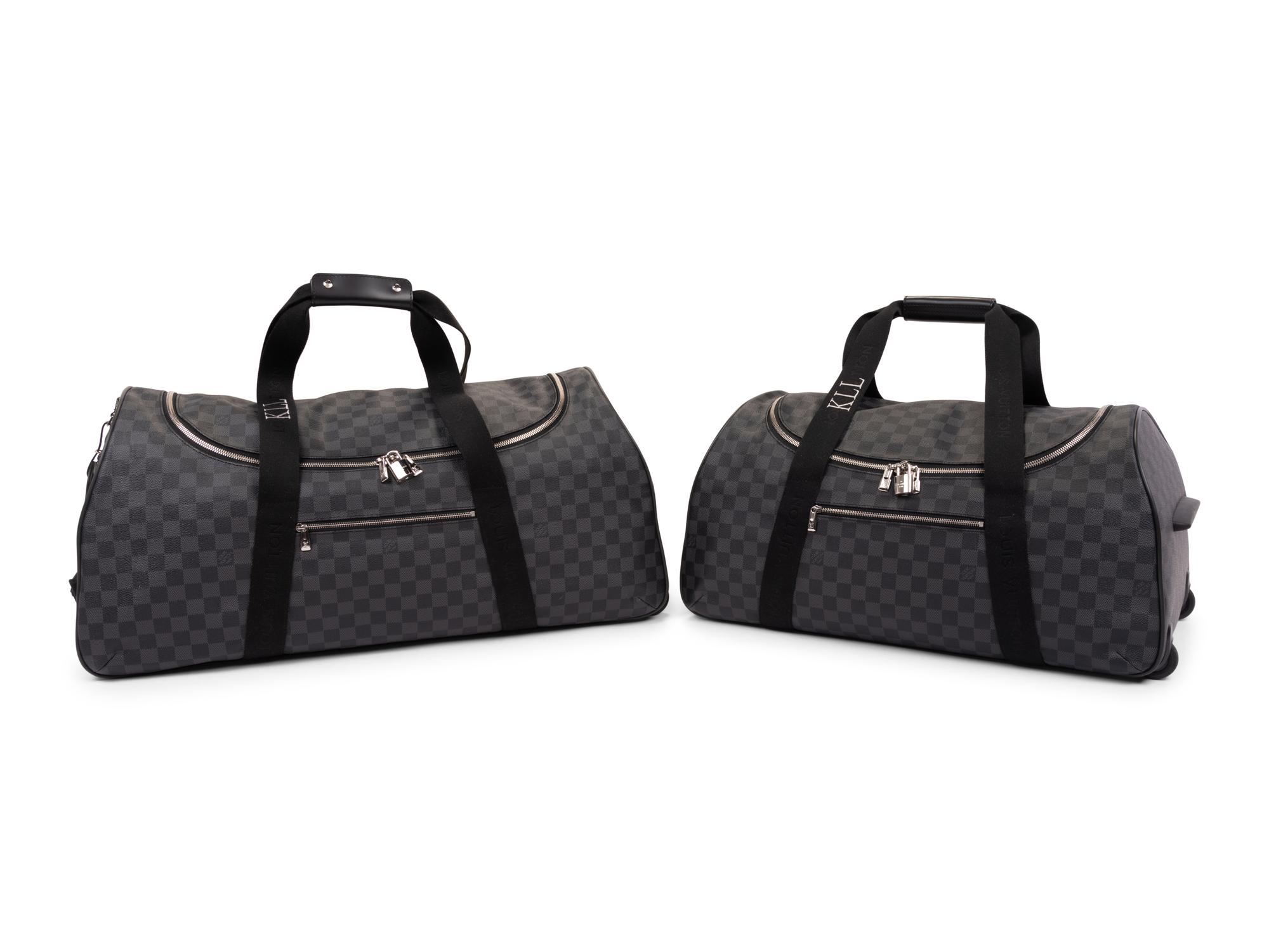 Two Louis Vuitton Néo Éole Damier Graphite Coated Canvas Rolling Travel Bags, 2017
