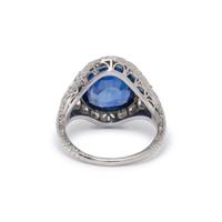 MARCUS & CO., CEYLON SAPPHIRE AND DIAMOND RING